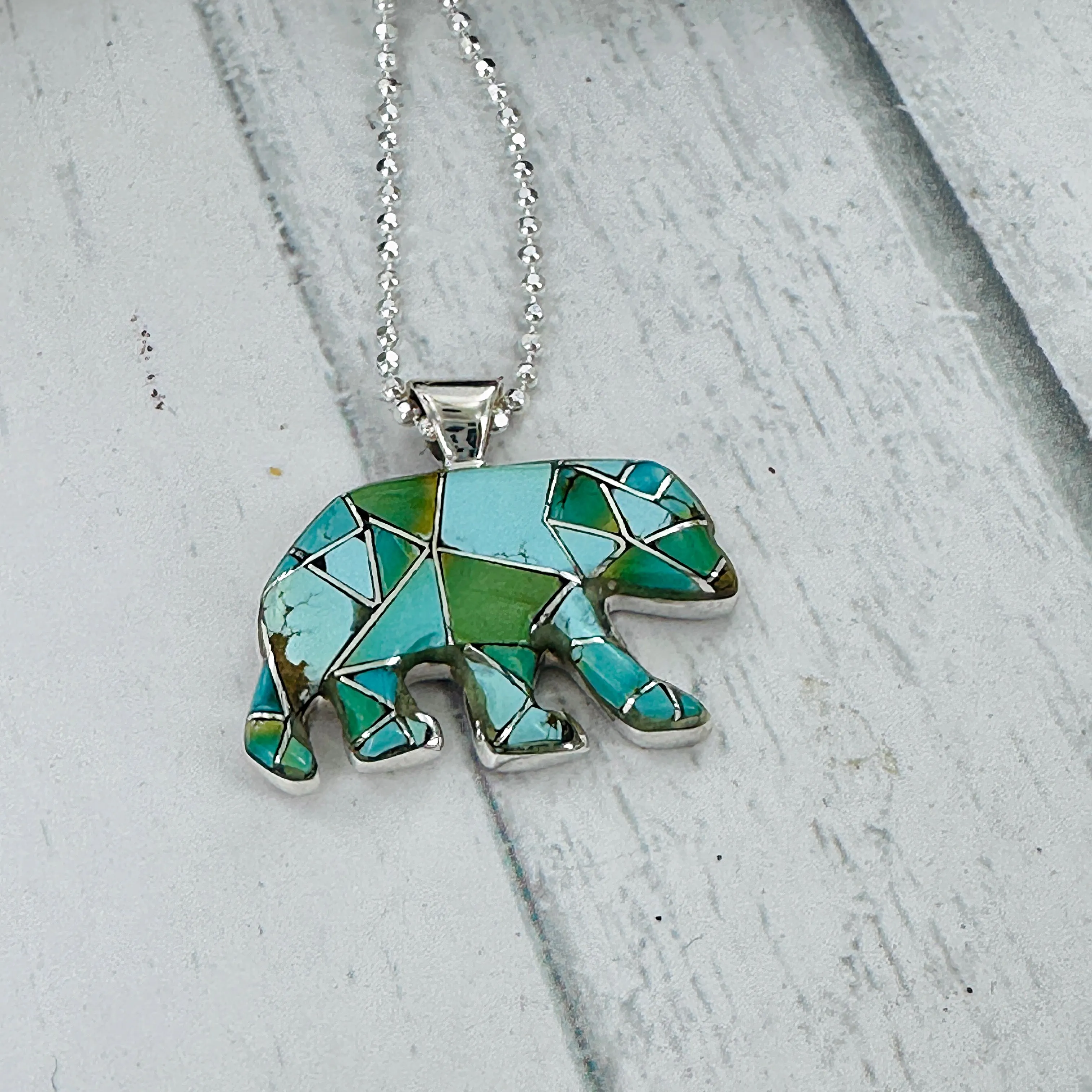 Mama Bear Pendant {Iron Maiden Turquoise}