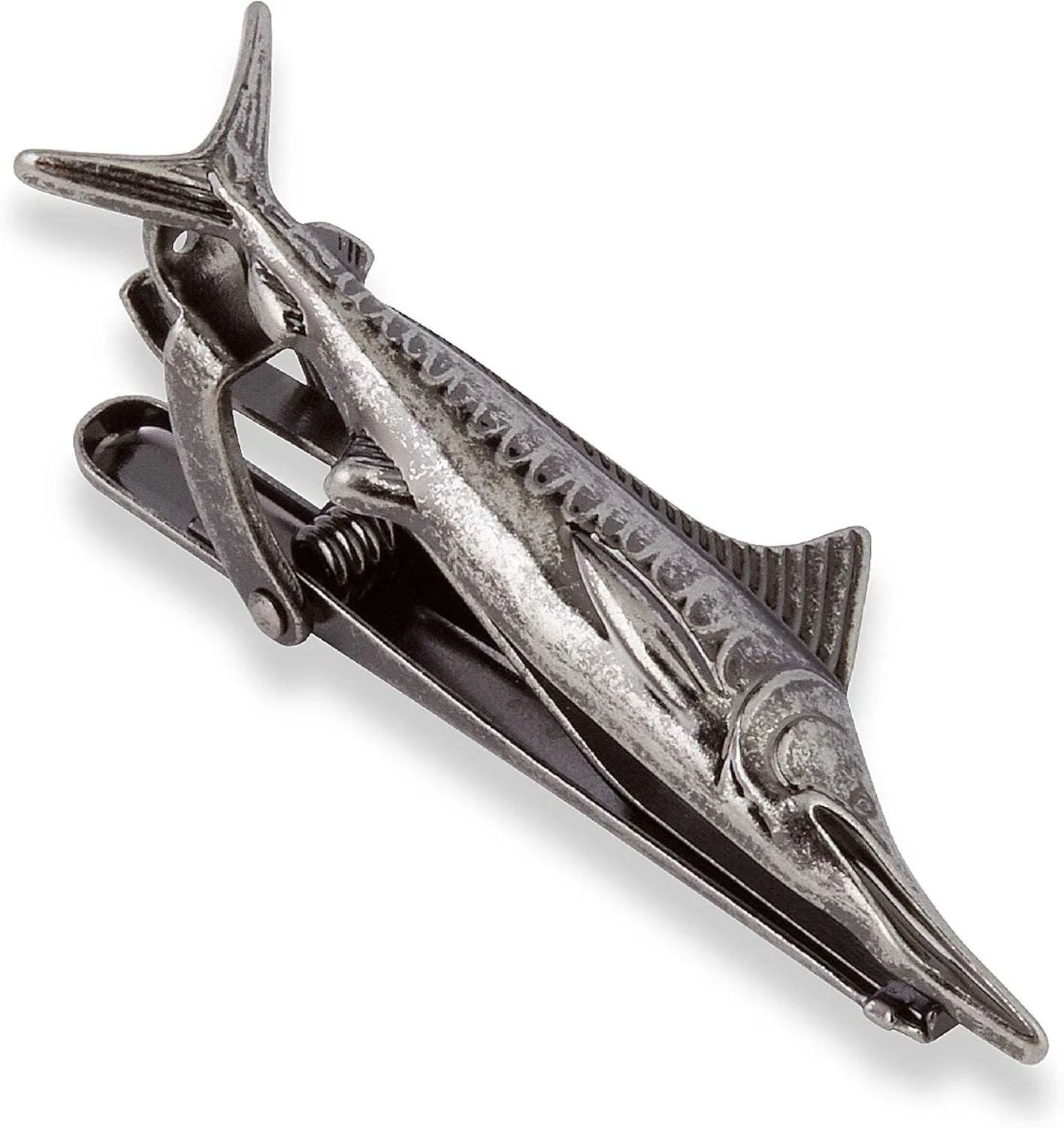 Marlin Tie Bar Silver Rhodium Plating Marlin Tie Bar