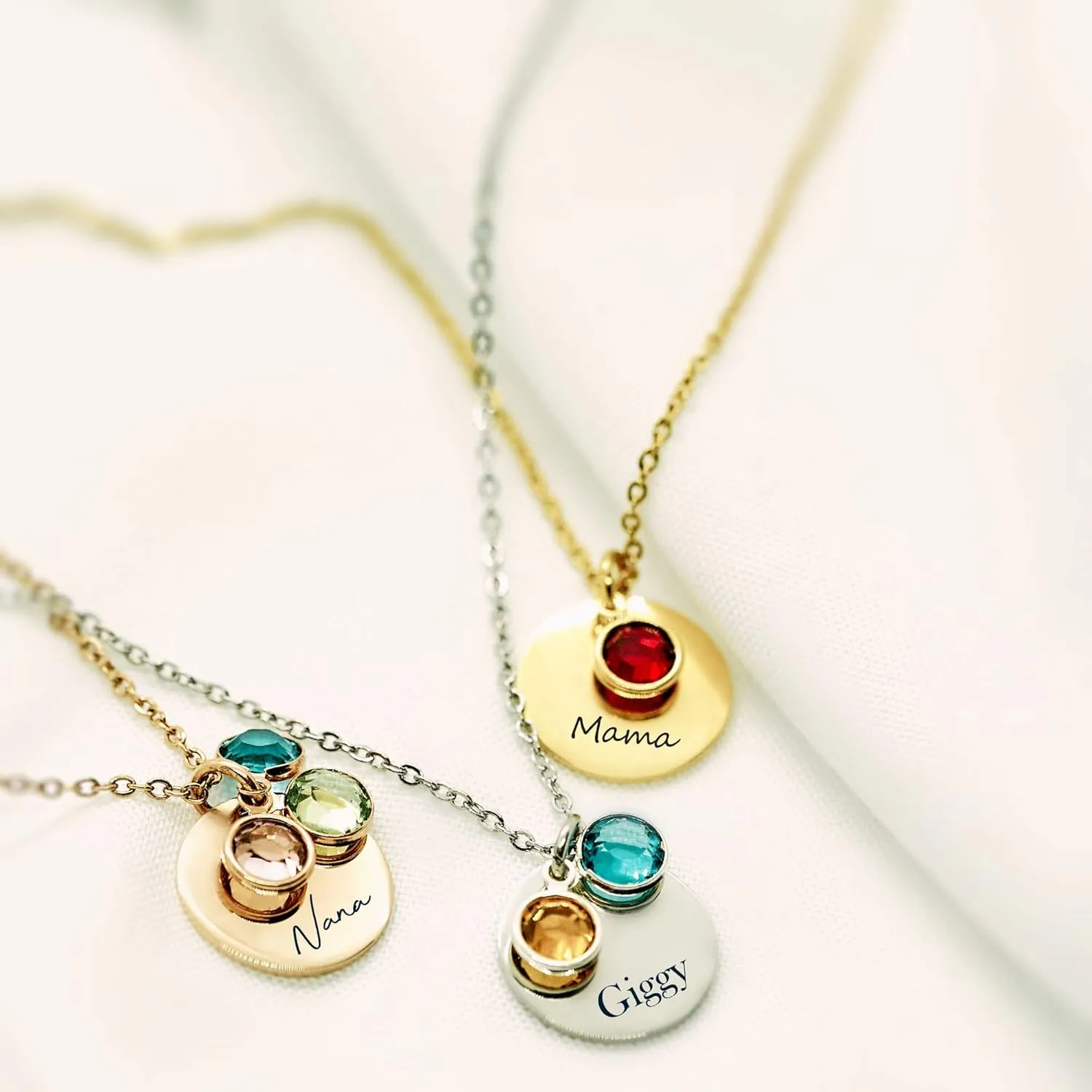 MawMaw Necklace Personalized With Grandkids Birth Month Birthstones - MawMaw Gifts from Grandkids - Custom Grandma Jewelry with Custom Birth Stone Charms Handmade Jewelry - Mother's Day Gifts