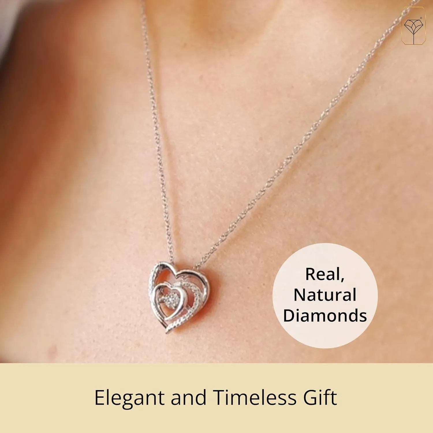 MAX   STONE Dancing Diamond Necklace for Women | Sterling Silver Pendant With 18 Inch Chain | Real Diamond Jewelry