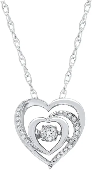 MAX   STONE Dancing Diamond Necklace for Women | Sterling Silver Pendant With 18 Inch Chain | Real Diamond Jewelry