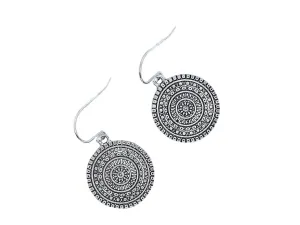 Medallions on Sterling Silver Earrings Bohemian Handmade