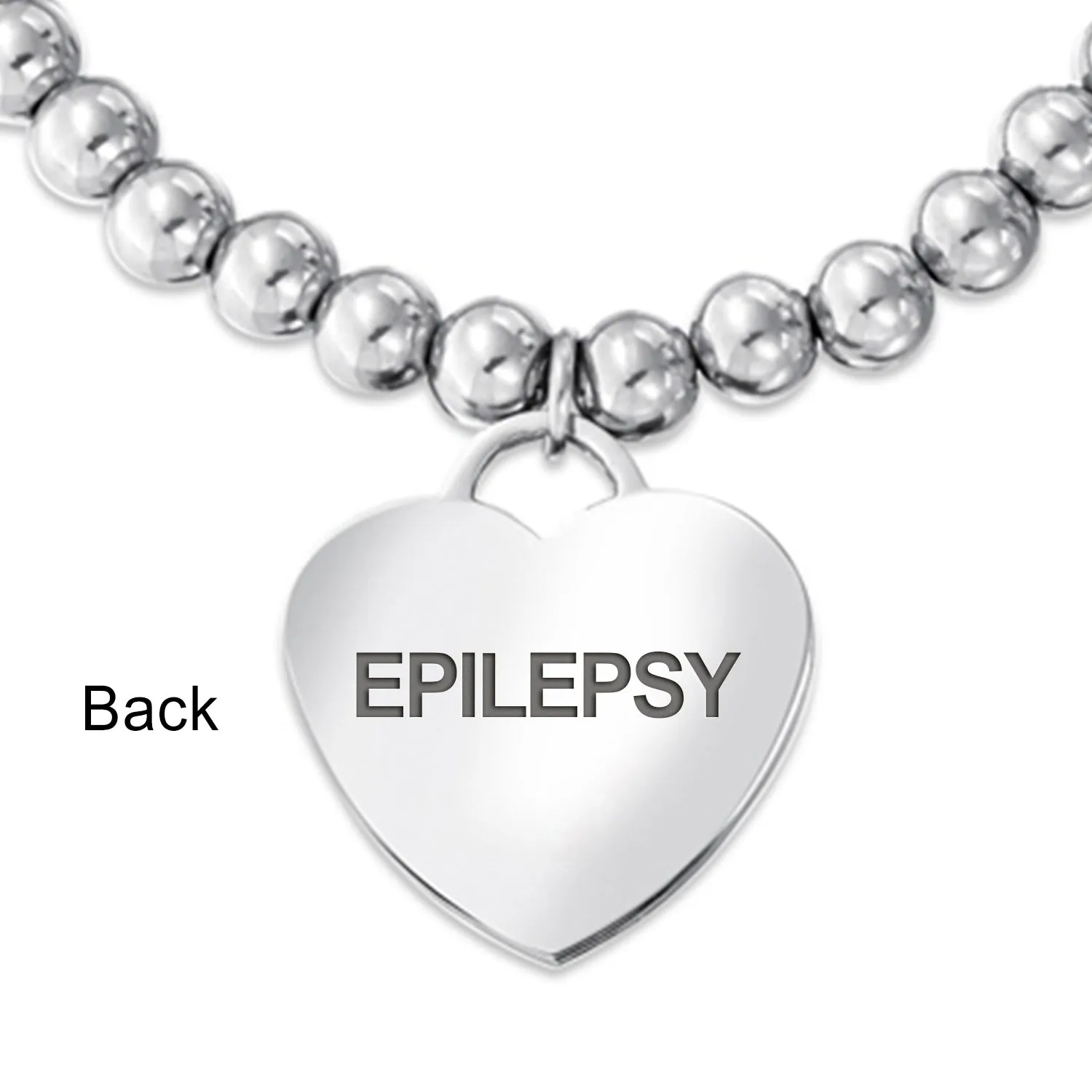 Medical ID Bracelet Pink Ribbon Cancer Survivor with Heart Charm Tag