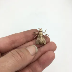 Medium Brass Fly Insect Pin or Brooch