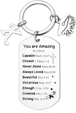 Memgift 2025 Graduation Gifts for Her Him Graduation Keychain for College Masters Graduate Gifts Ideas