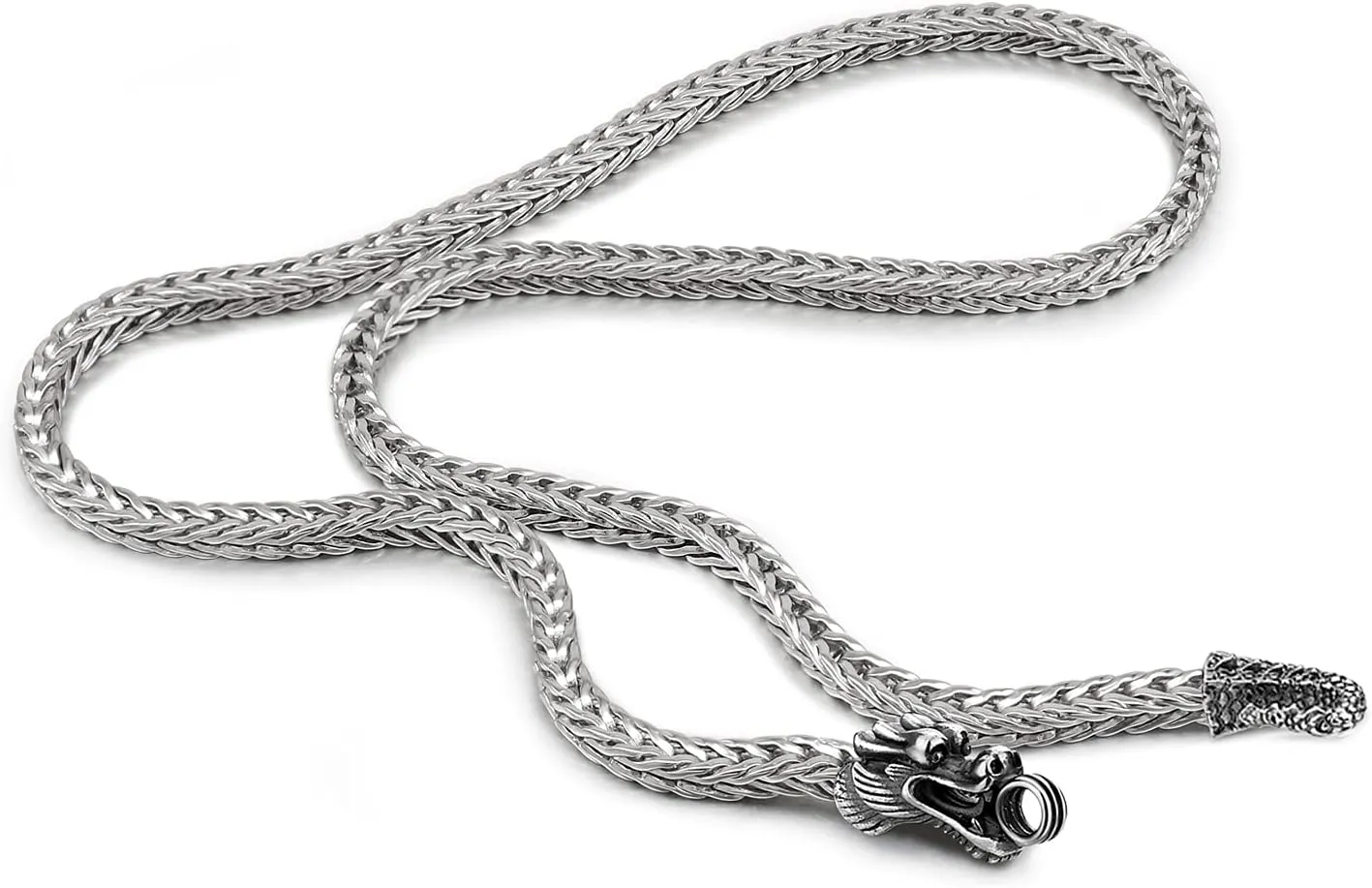 Men 925 Sterling Silver Dragon Necklace Vintage 5MM 20 "22" 24 "26" Franco Link Curb Chain Choker Fashion Punk Gold Fine Jewelry Gift