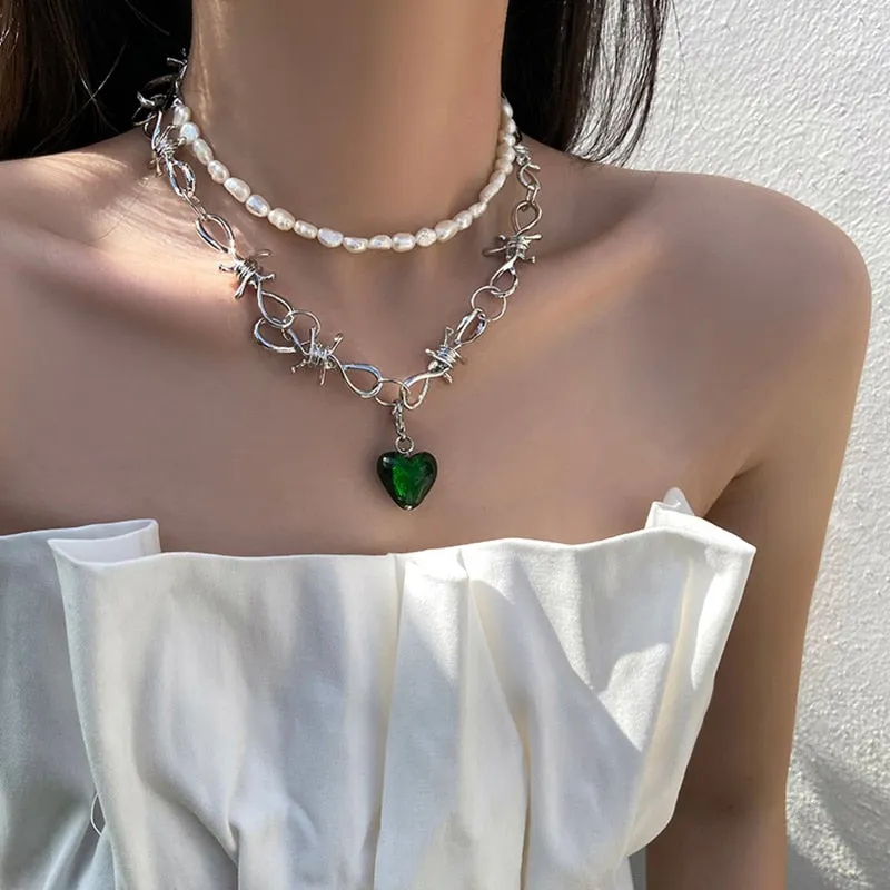 Metal Love Heart Cupid Pendants Female Clavicle Chain Light Luxury Niche Design Necklace