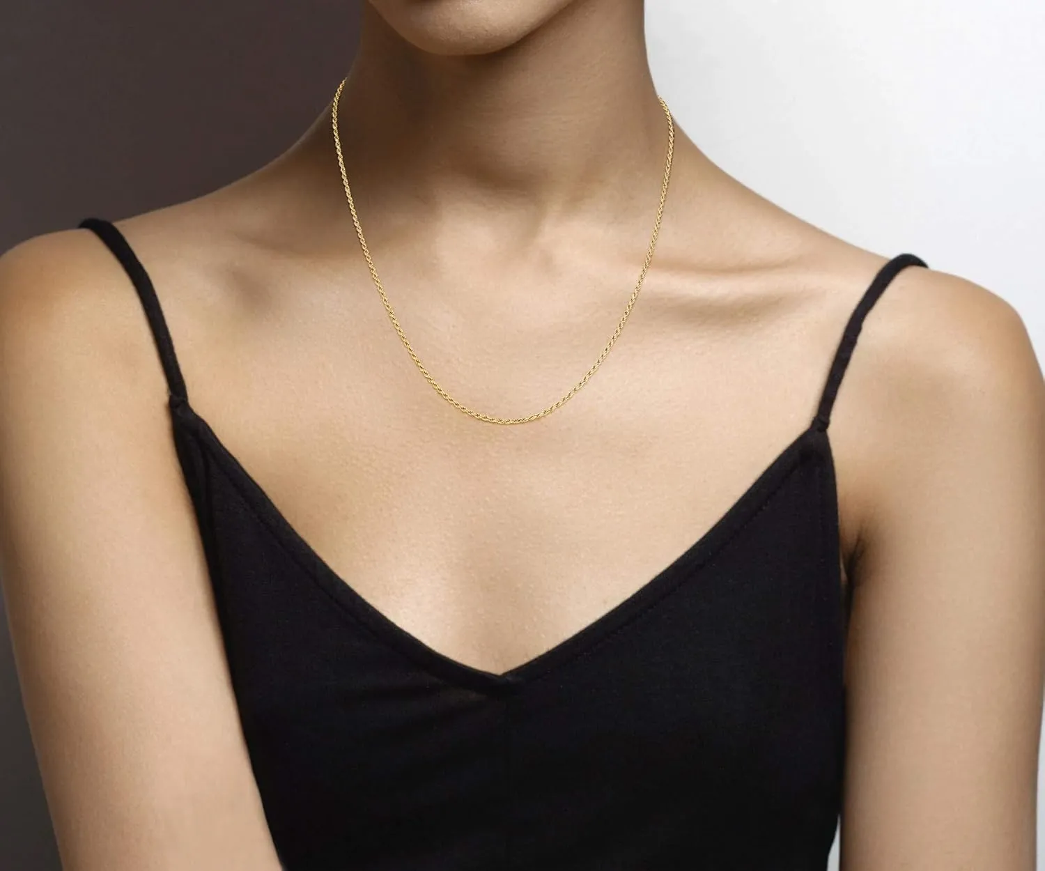 Miabella Italian Solid 18K Gold Over 925 Sterling Silver 2mm, 3mm Diamond-Cut Braided Rope Chain Necklace for Men Women, Made in Italy