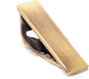 Mini Brushed Brass Skinny Tie Bar Brass Rhodium Plating Mini Brushed Brass Skinny Tie Bar