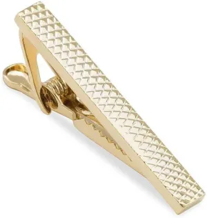 Mini Gold Shark Skin Tie Bar Gold Rhodium Plating Mini Gold Shark Skin Tie Bar