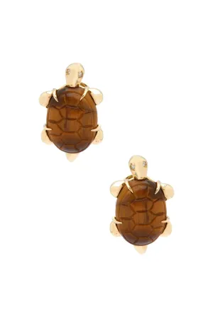Miniature turtle earrings with diamond