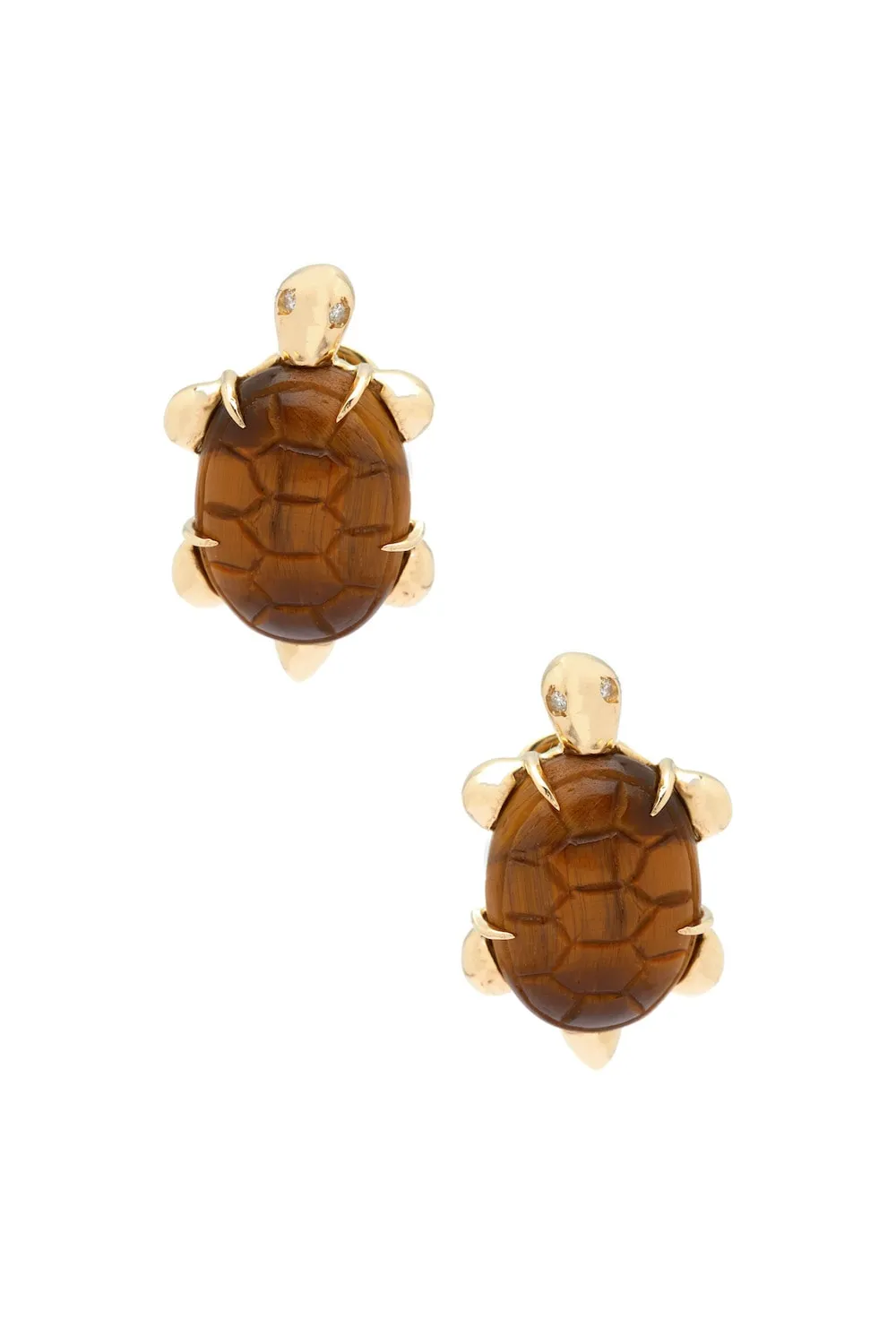 Miniature turtle earrings with diamond