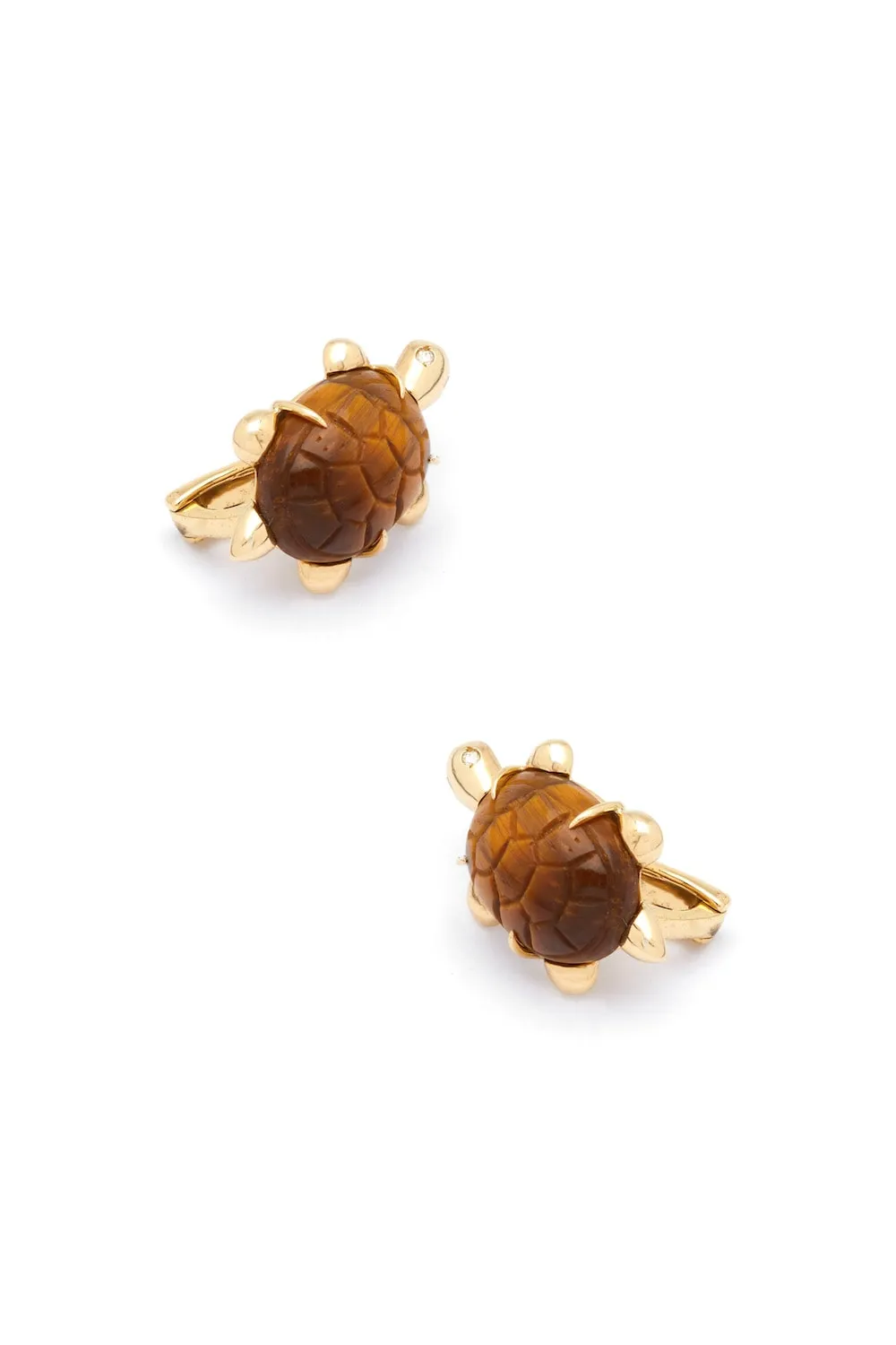 Miniature turtle earrings with diamond