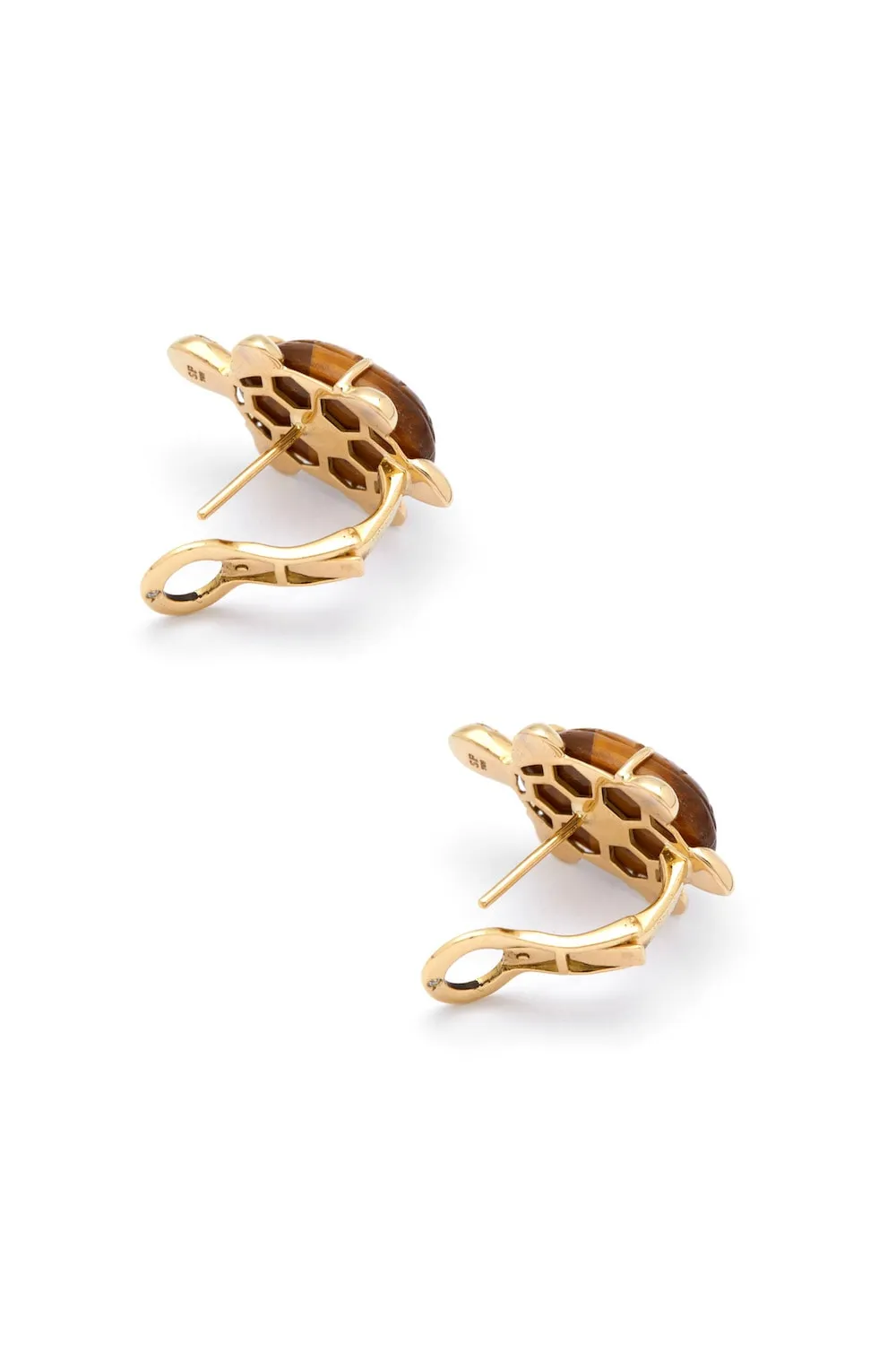 Miniature turtle earrings with diamond