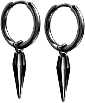 Minimalist Spike Huggie Small Hoop Dangle Drop Earrings for Men Women Geometric Huggie Stainless Steel Charms Hoops Cuff Cartilage Stud Tragus Helix Wrap Hypoallergenic Earring Punk Gift