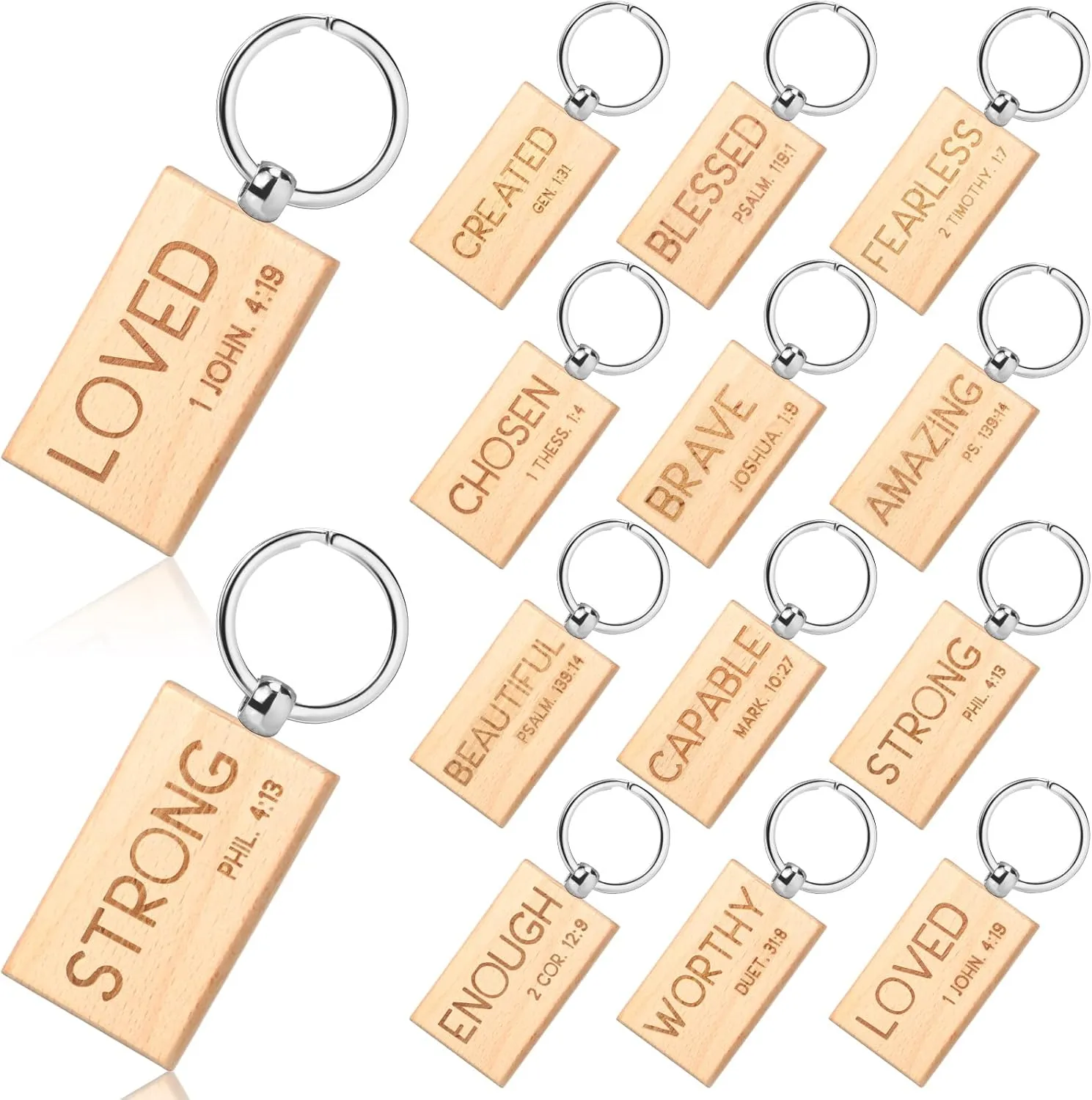 Misdary Mothers Day Gifts for Church, Bible Verse Wooden Keychains, Christian Religious Gifts for Church