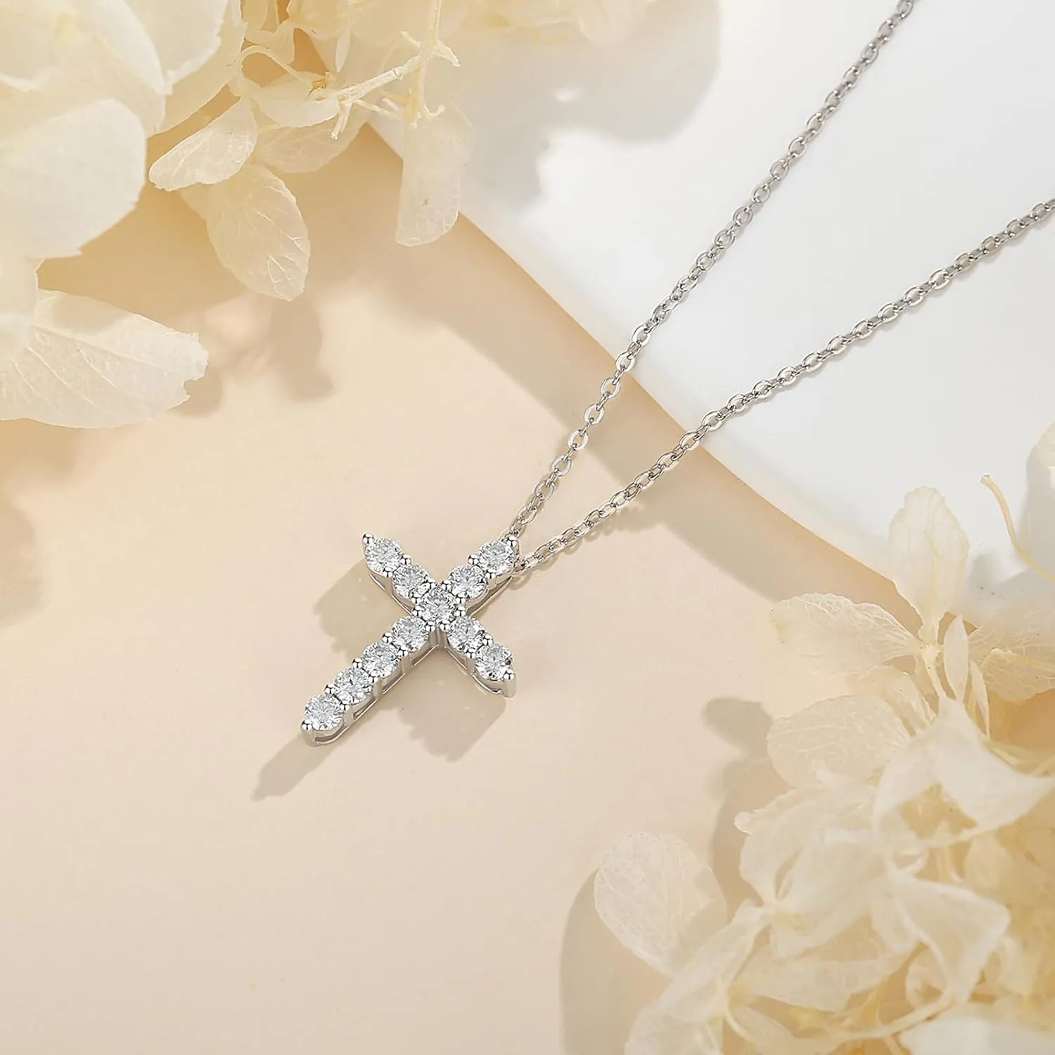 Moissanite Necklace for Women, 925 Sterling Silver 1-2CT D Color Pendant Chain 18" 2" GRA Certified,Perfect Jewelry Gifts for Birthday Wedding Christmas