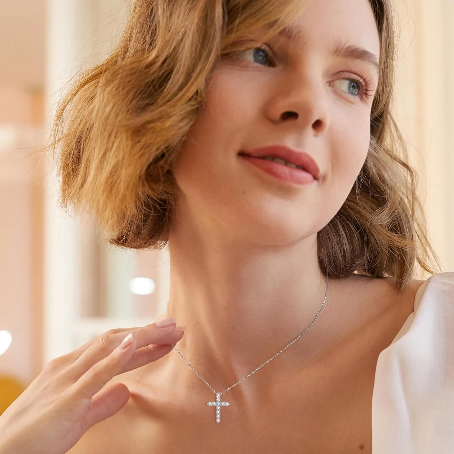 Moissanite Necklace for Women, 925 Sterling Silver 1-2CT D Color Pendant Chain 18" 2" GRA Certified,Perfect Jewelry Gifts for Birthday Wedding Christmas