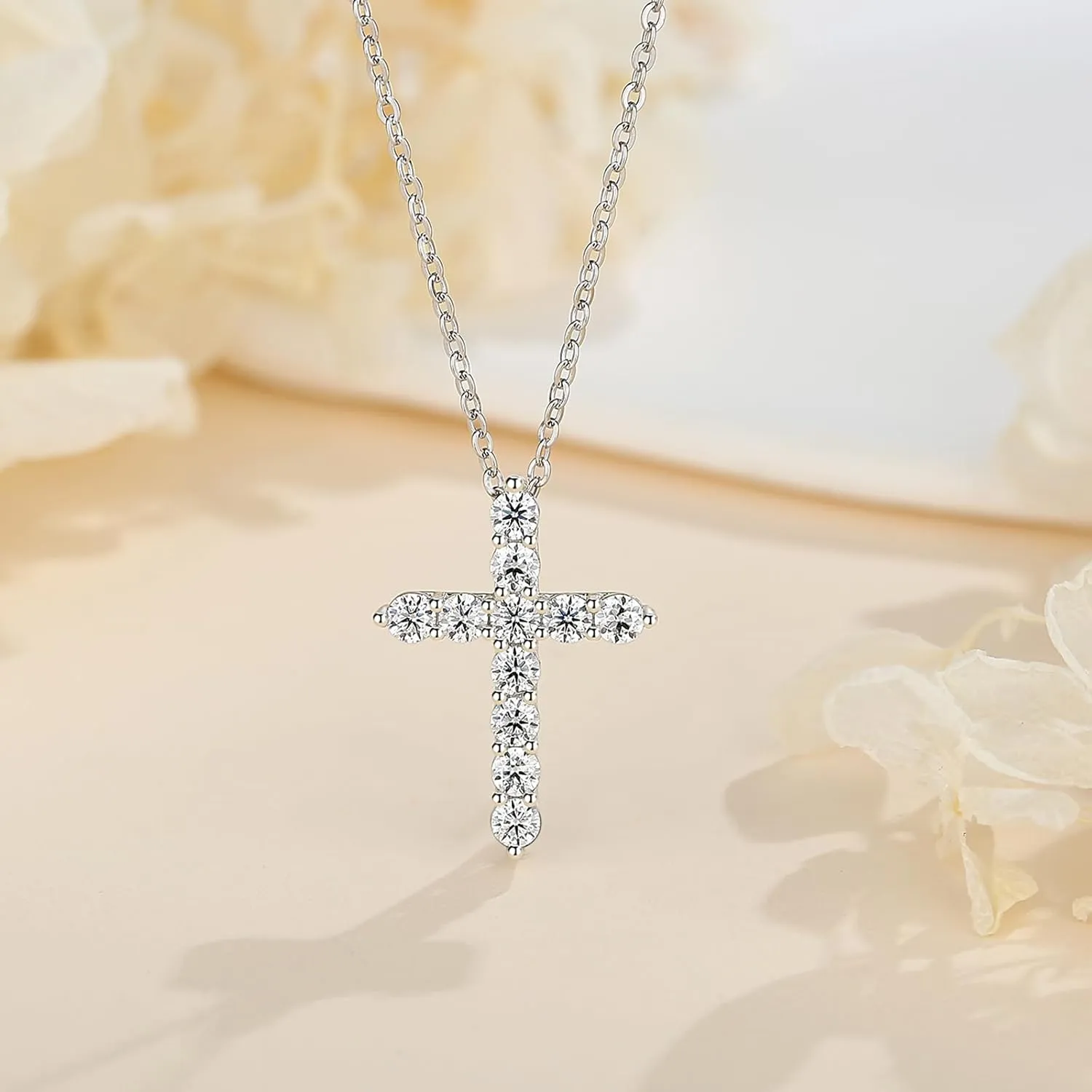 Moissanite Necklace for Women, 925 Sterling Silver 1-2CT D Color Pendant Chain 18" 2" GRA Certified,Perfect Jewelry Gifts for Birthday Wedding Christmas