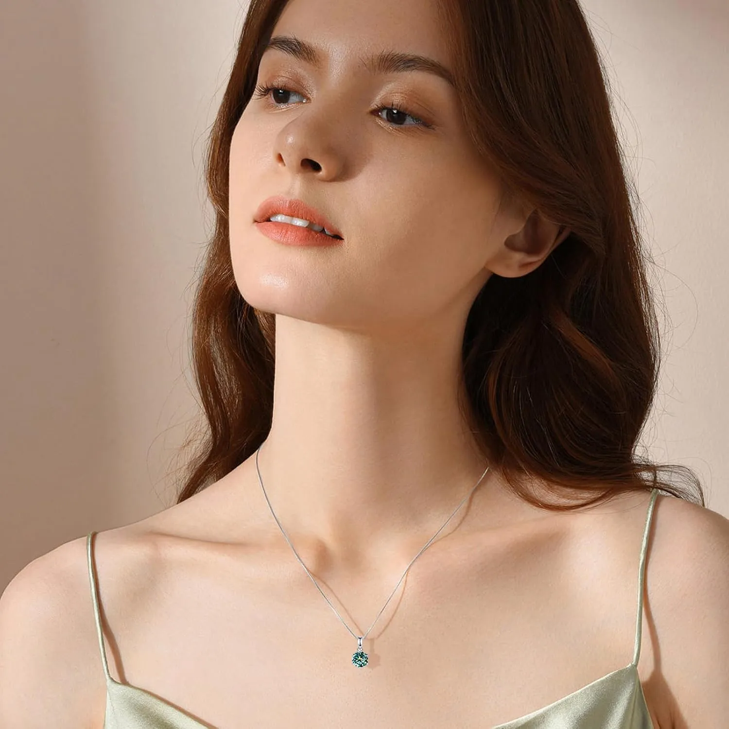 Moissanite Necklace for Women, 925 Sterling Silver 1-2CT D Color Pendant Chain 18" 2" GRA Certified,Perfect Jewelry Gifts for Birthday Wedding Christmas