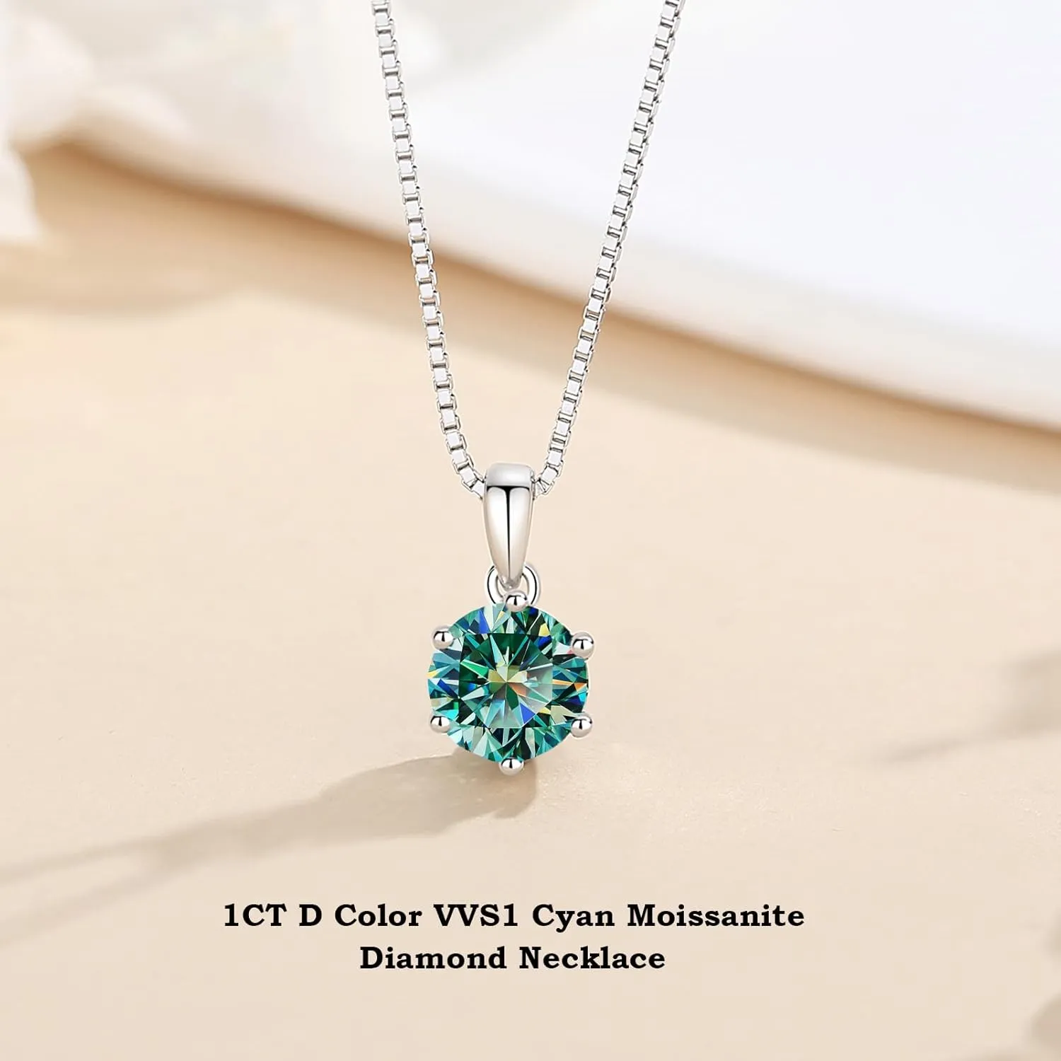 Moissanite Necklace for Women, 925 Sterling Silver 1-2CT D Color Pendant Chain 18" 2" GRA Certified,Perfect Jewelry Gifts for Birthday Wedding Christmas