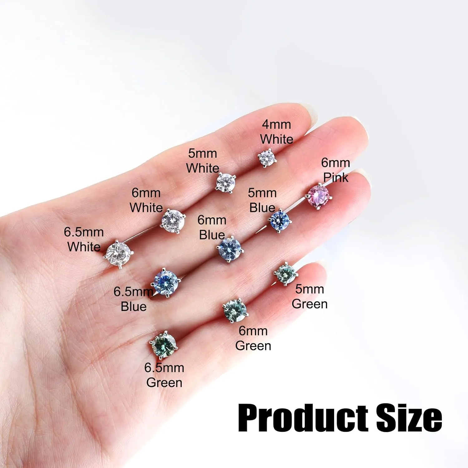 Moissanite Screw Back Earrings Studs - 0.6CT-2CT Moissanite Earrings for Women 925 Sterling Silver Piercing Real Colorful Moissan Hypoallergenic Jewelry Ear Stud Gifts