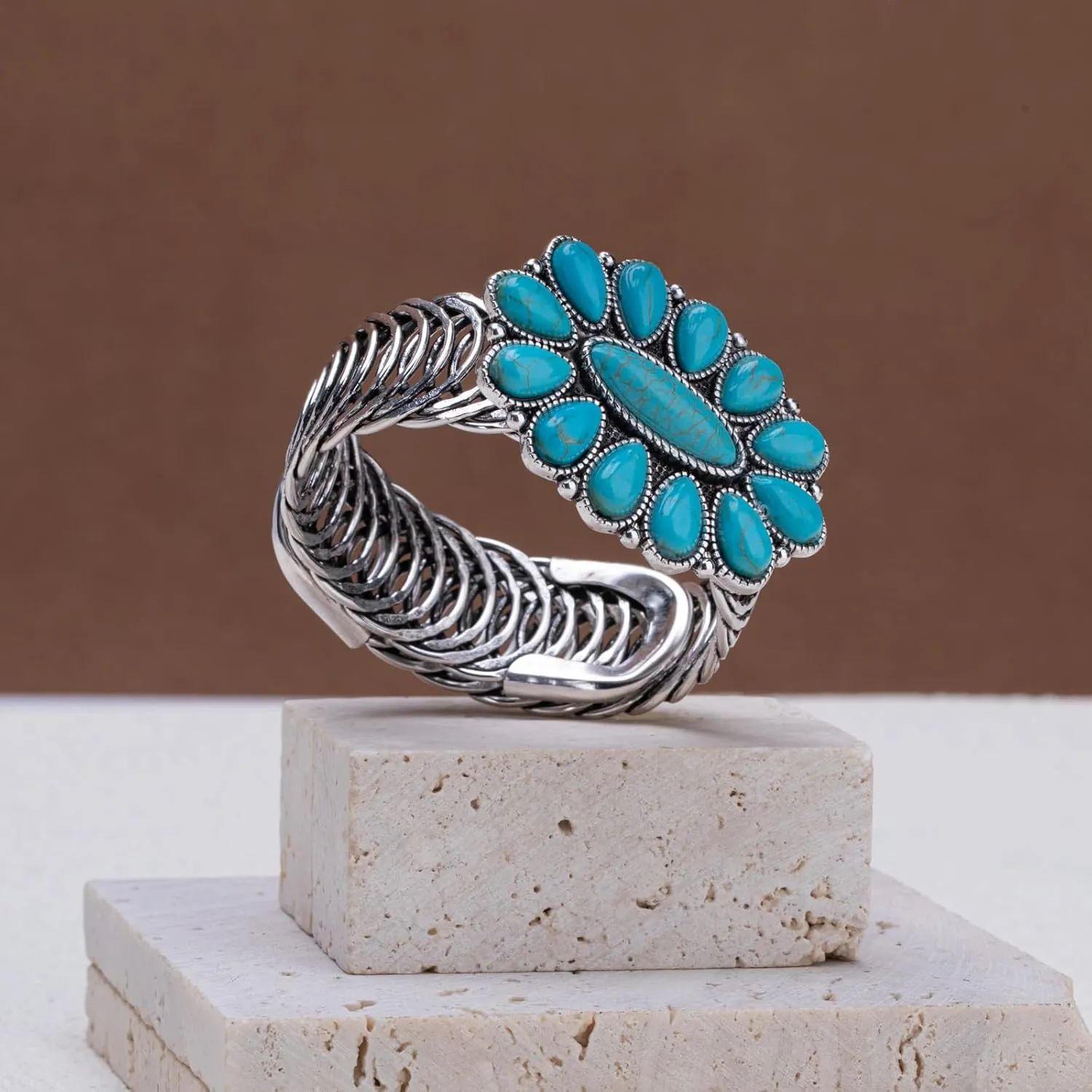 Montana West Rustic Couture's Bohemian Turquoise Cuff Bangle Bracelets for Women Cowgirl