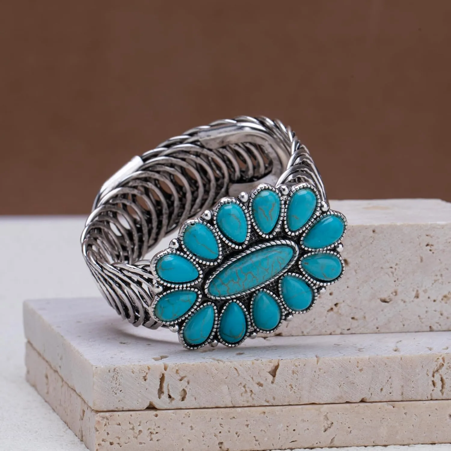 Montana West Rustic Couture's Bohemian Turquoise Cuff Bangle Bracelets for Women Cowgirl