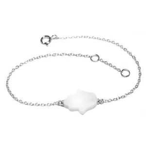 Mother of Pearl Sterling Silver Hamsa Bracelet
