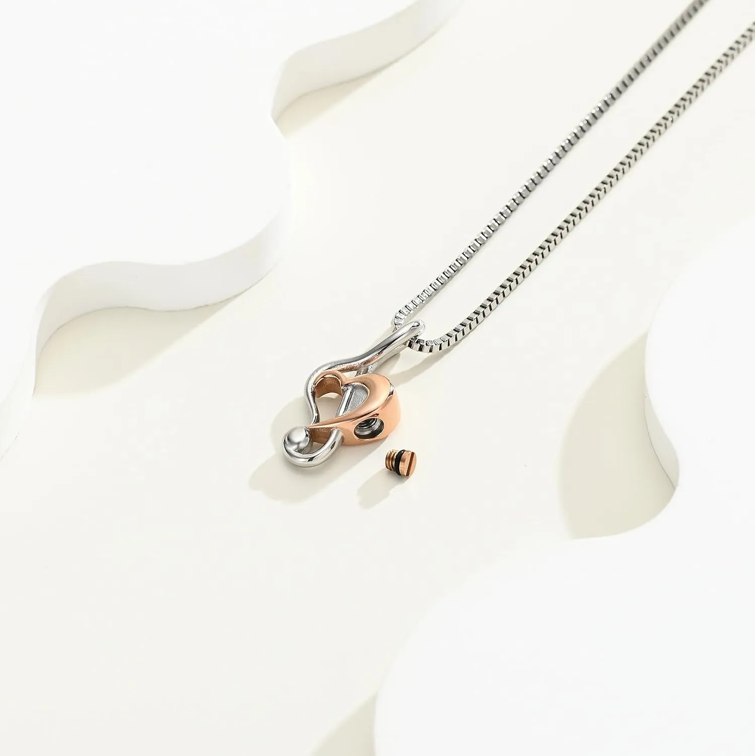 Music Note Urn Necklace for Ashes Cremation Jewelry for Women Men Stainless Steel Music Memorial Necklaces Ash Holder for Human Pets Keepsake Jewelry for Loved Ones with Fill Tool