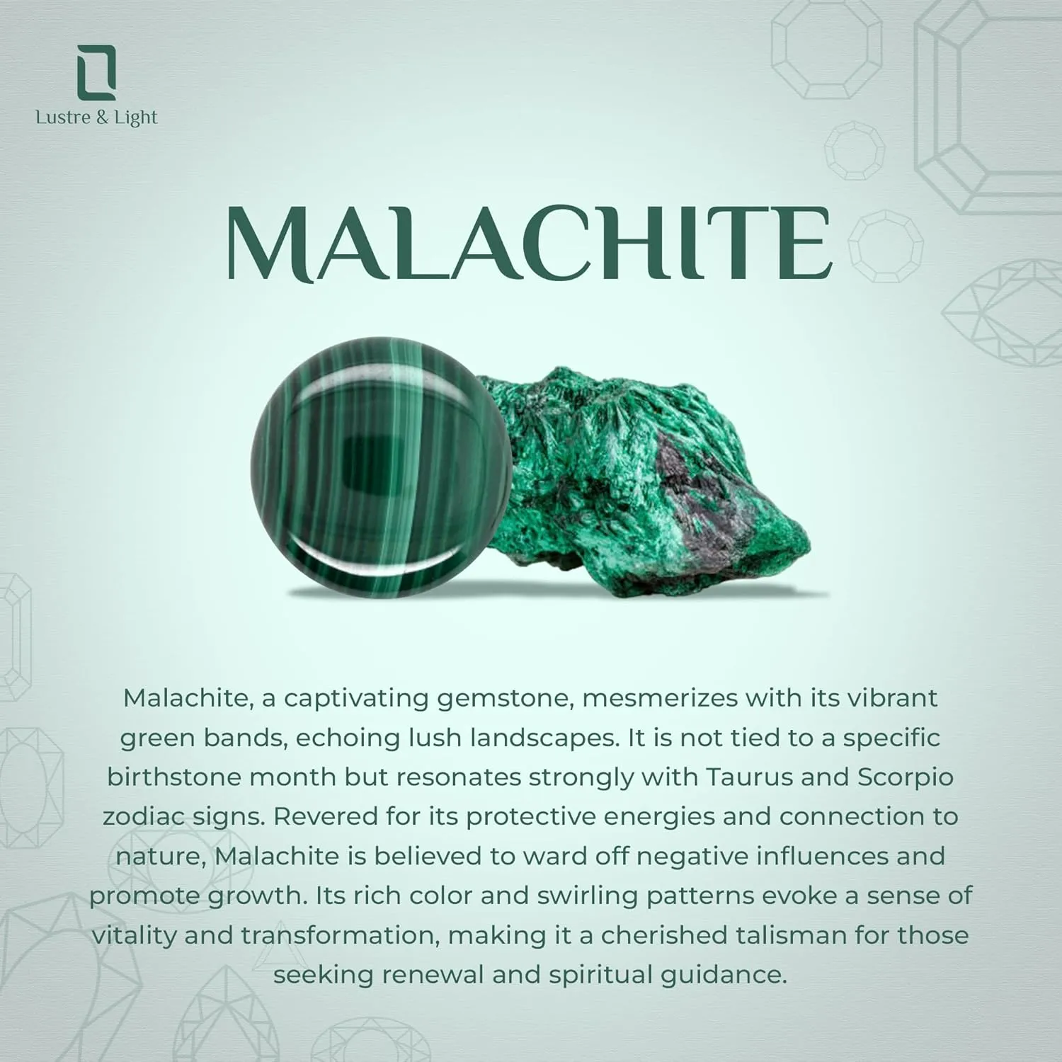 Natural Raw/Rough Malachite Stackable Ring for Women in Sterling Silver, May Birthstone Jewelry Gifts for Her (Bezel-Set)