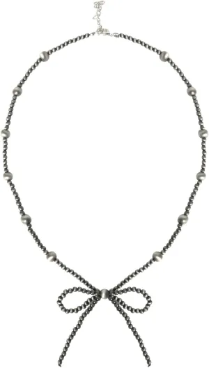 Navajo Pearl Bowknot Necklace Cowboy Cowgirl Western Jewelry for Women