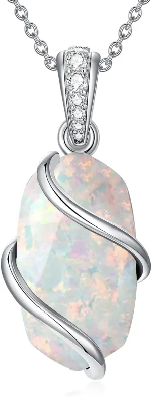 Necklace for Women 925 Sterling Silver Dainty Gemstone Pendant Fine Jewelry Mothers Day Birthday Gifts for Mom Her