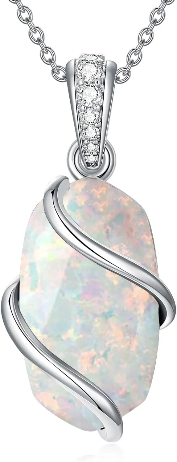 Necklace for Women 925 Sterling Silver Dainty Gemstone Pendant Fine Jewelry Mothers Day Birthday Gifts for Mom Her