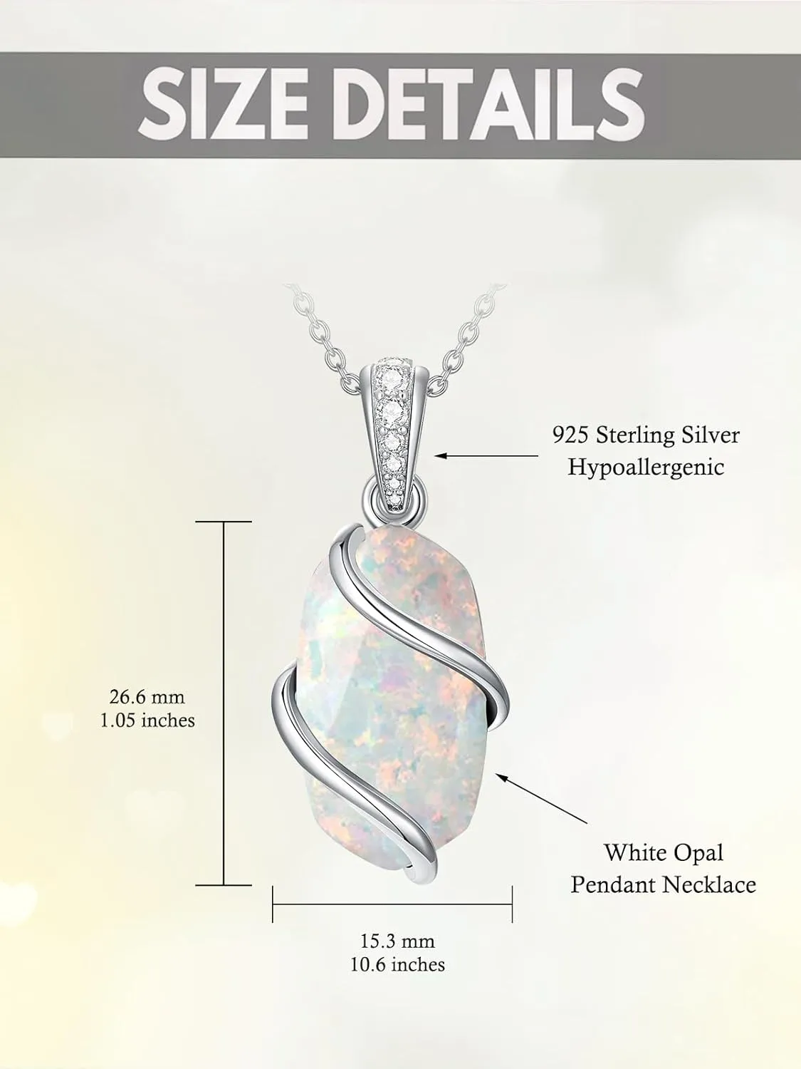 Necklace for Women 925 Sterling Silver Dainty Gemstone Pendant Fine Jewelry Mothers Day Birthday Gifts for Mom Her