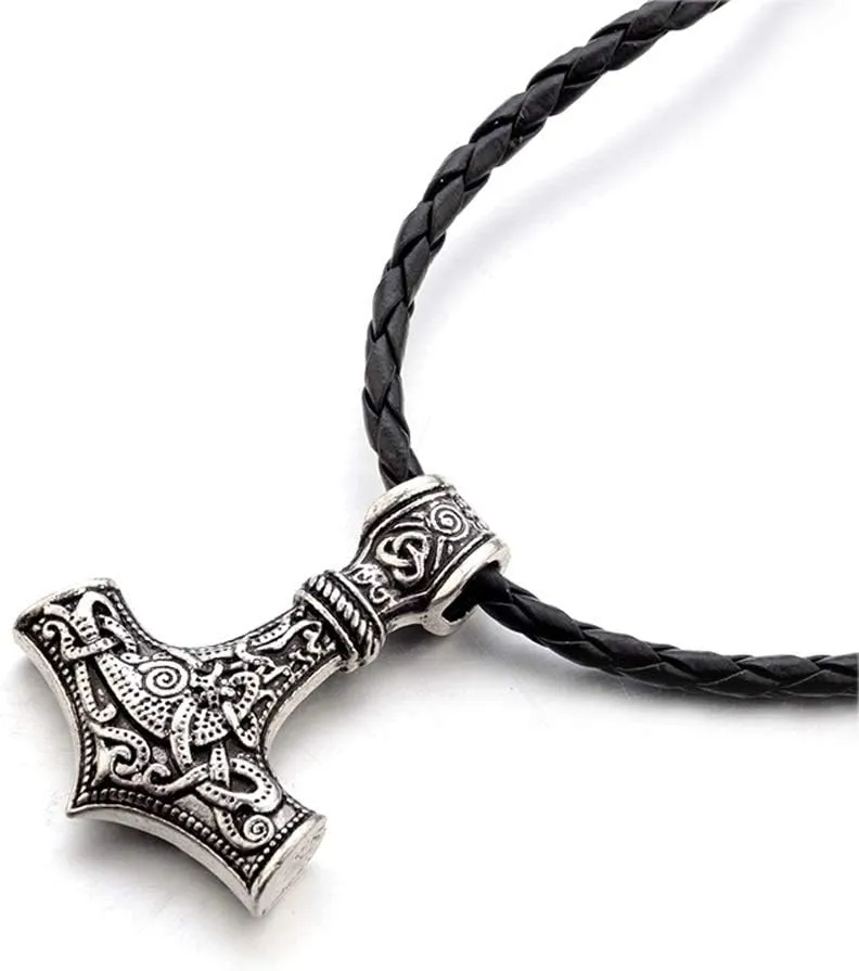 Nordic Vikings Thor's Hammer Necklace Animal Viking Mjolnir Pendant Necklace Talisman VKXL128
