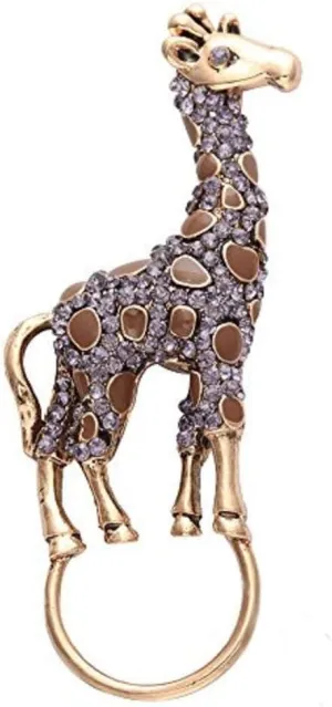 NOUMANDA Retro Jewelry Crystal Rhinestone Giraffe Brooch Pin,Animal Magnetic Eyeglass Holder