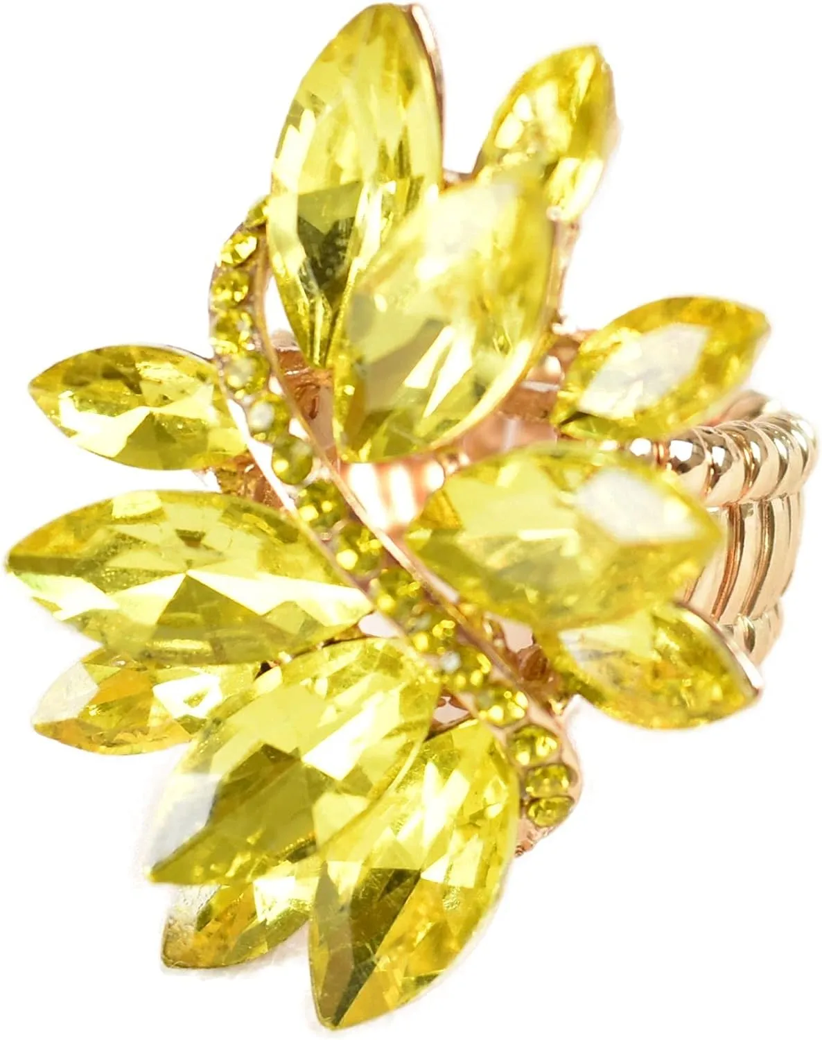 NYFASHION101 Women's Vine Marquis Stone Stud Fashion Stretch Ring