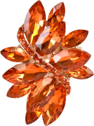 NYFASHION101 Women's Vine Marquis Stone Stud Fashion Stretch Ring
