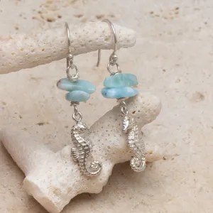 Ocean Larimar Seahorse Drops large