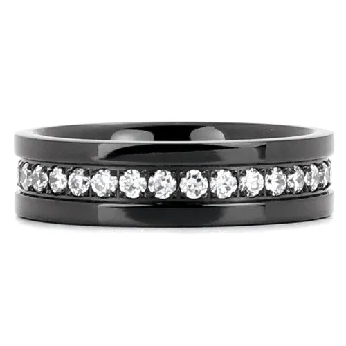 Onyx Shimmer Titanium Ring