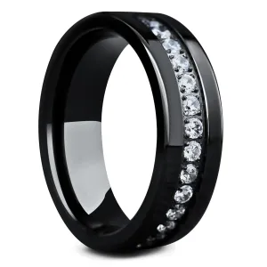 Onyx Shimmer Titanium Ring
