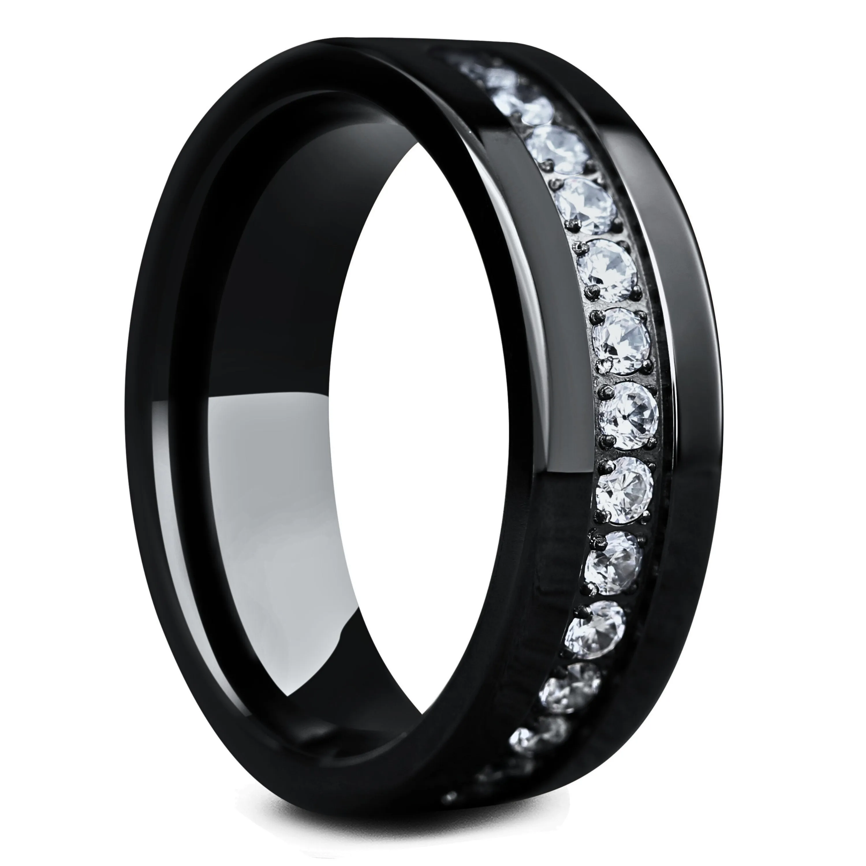 Onyx Shimmer Titanium Ring