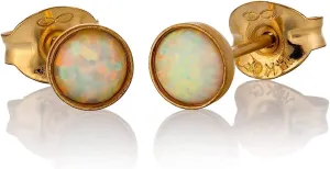 Opal Earrings - 4mm Stud Earrings - Minimalist Stud Fashion Earrings for Women