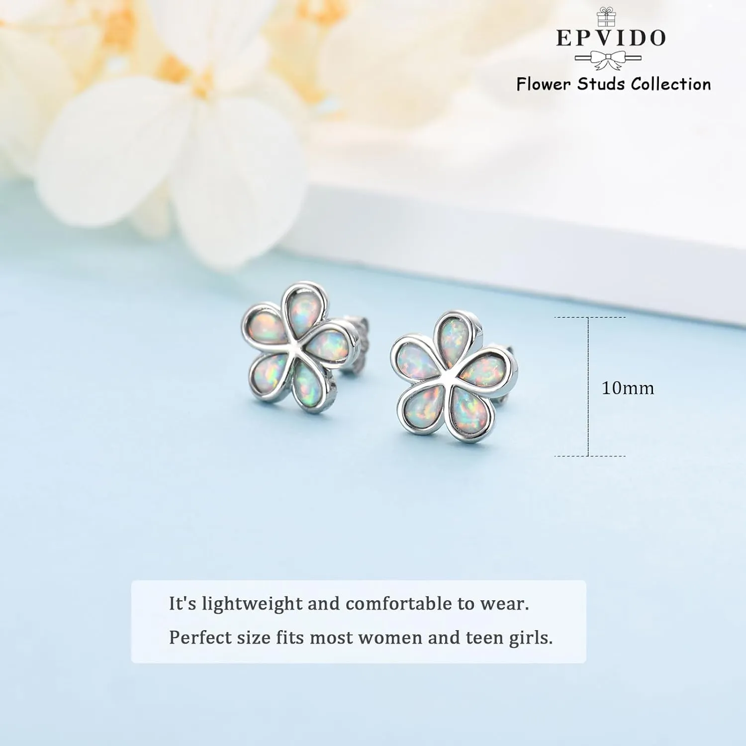 Opal Hoop Earrings for Women, S925 Sterling Silver Post White Blue Pink Fire Opal Hoop Earrings Hinged Huggie Earrings Hypoallergenic for Sensitive Ears Jewelry Gift for Birthday Christmas