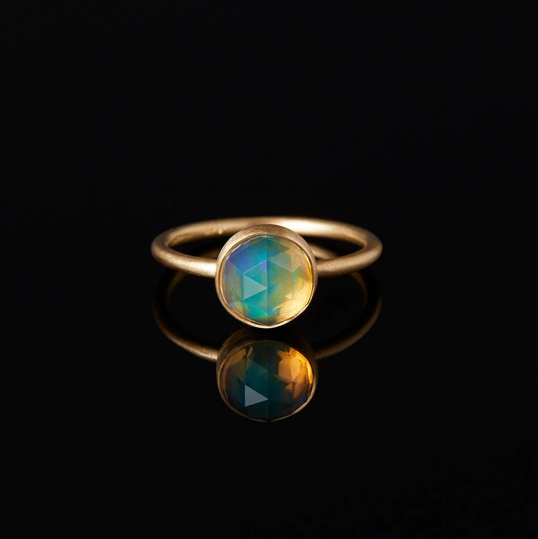 OR1-OOAK | 1.8 Carat One-of-a-Kind Rose Cut Fire Opal Ring #1