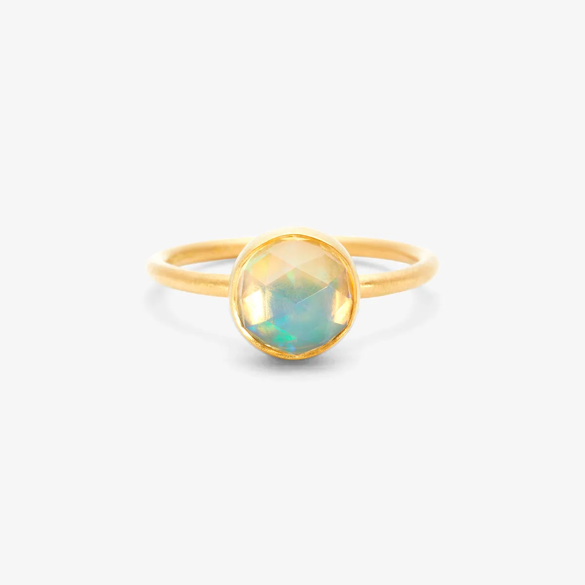 OR1-OOAK | 1.8 Carat One-of-a-Kind Rose Cut Fire Opal Ring #1