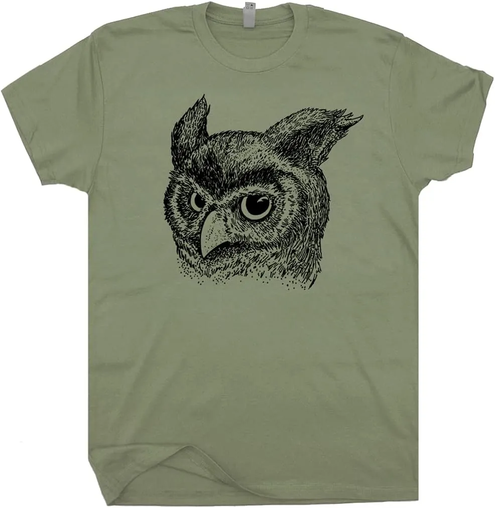 Owl Shirt Cool Owl Graphic Tee for Men Women Kids Wise Exotic Bird Watching Tshirt Vintage Birds of Prey Retro Graphic Tee