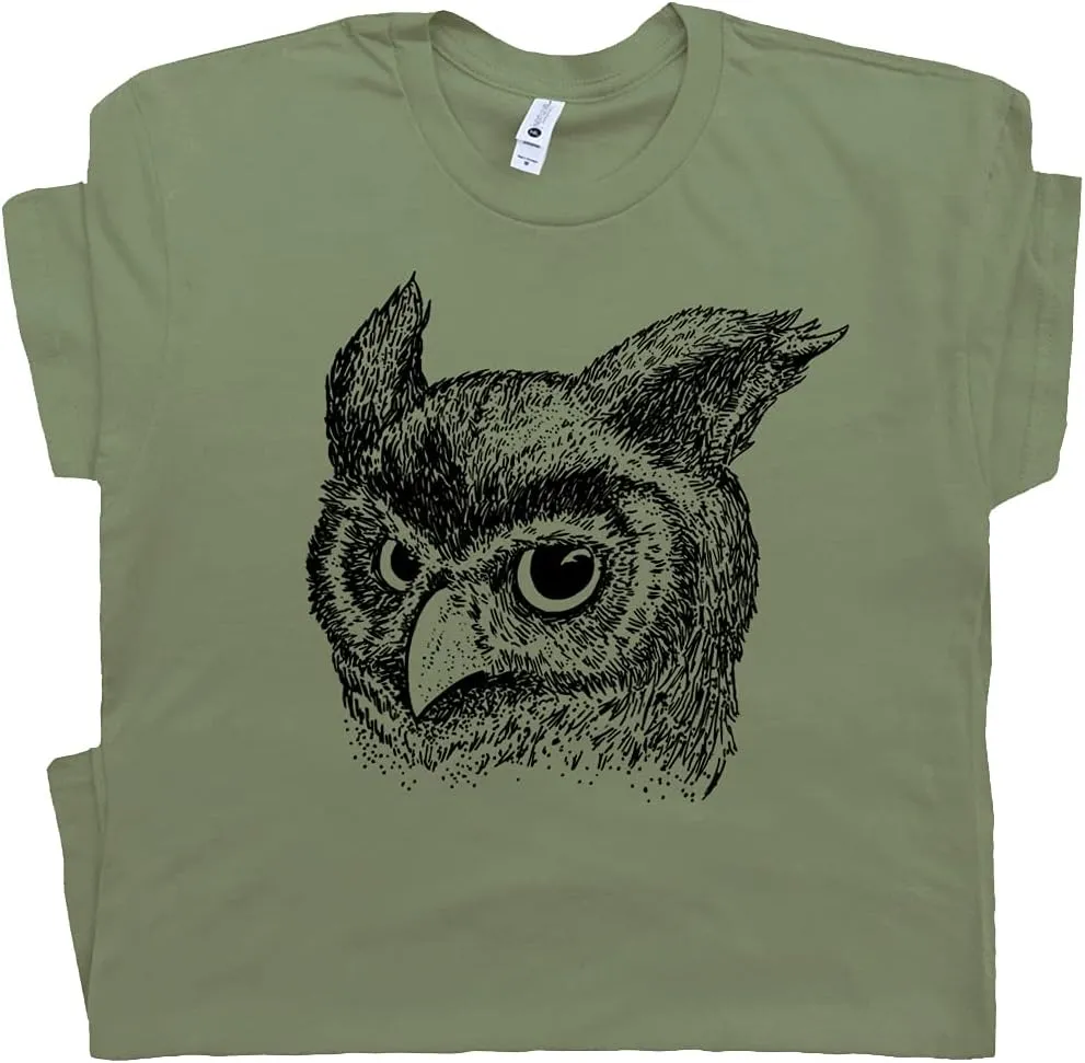 Owl Shirt Cool Owl Graphic Tee for Men Women Kids Wise Exotic Bird Watching Tshirt Vintage Birds of Prey Retro Graphic Tee