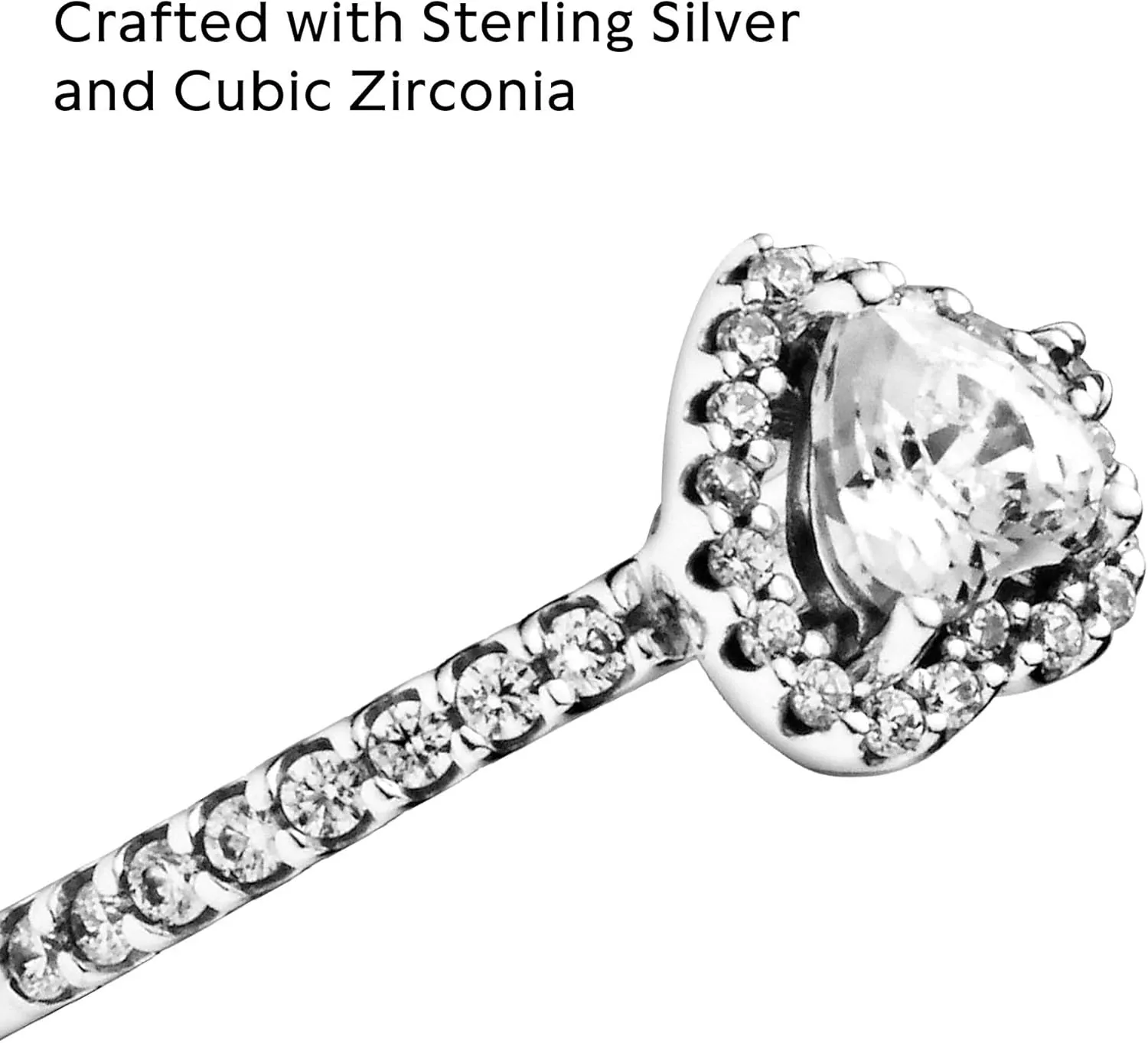 Pandora Elevated Heart Ring - Promise Ring for Women - Layering or Stackable Ring - Gift for Her - With Gift Box